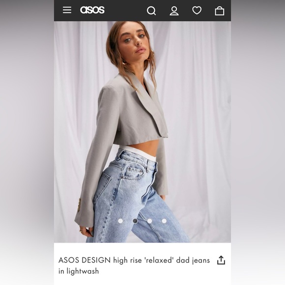 High rise 'relaxed' dad jeans in lightwash - Picture 3 of 4